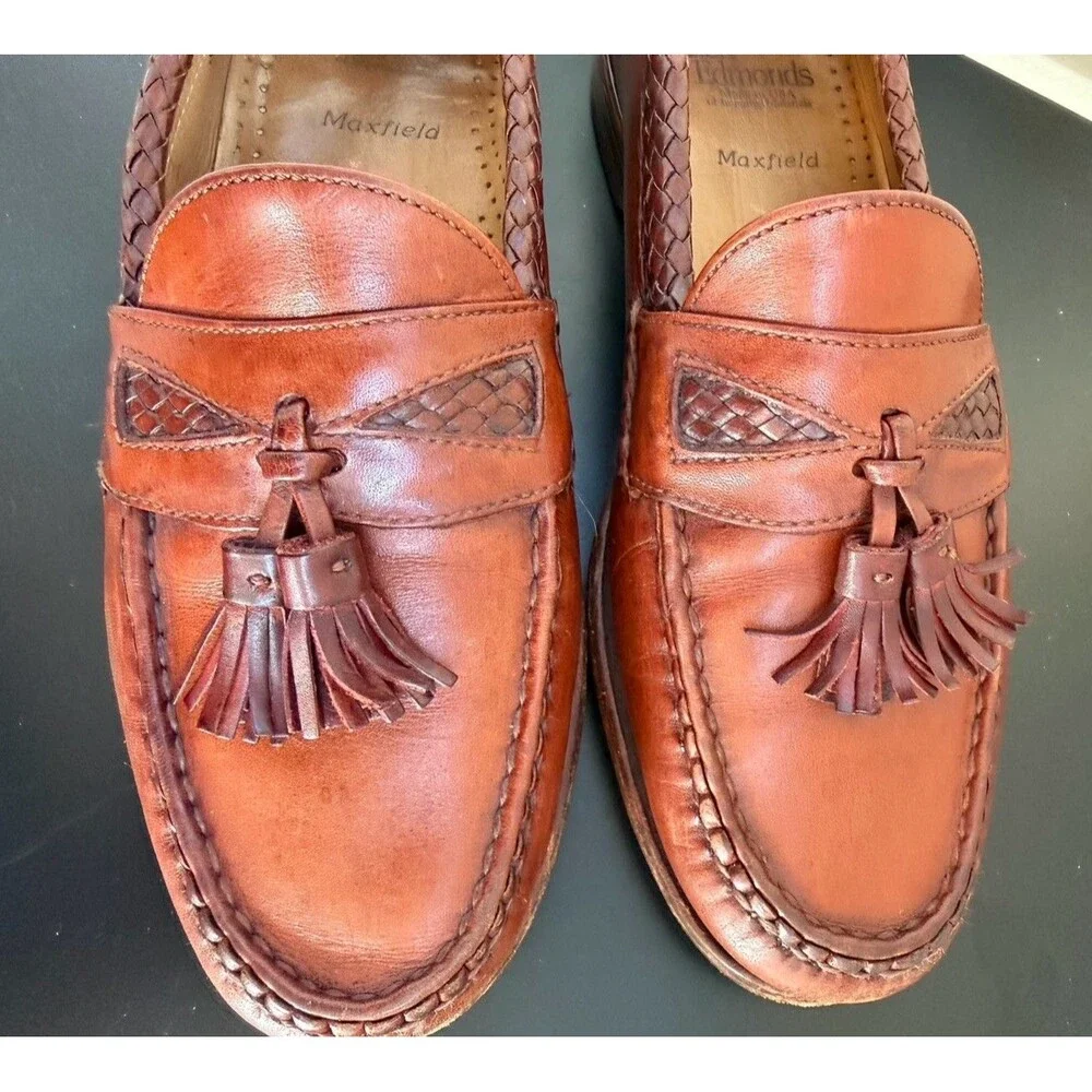 Allen Edmonds Maxfield Men's Sz 8.5 D  Woven Tassel Loafer made in USA Casual